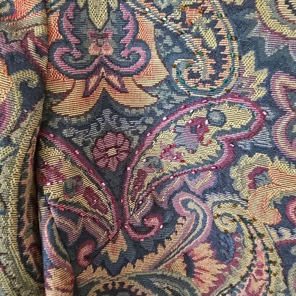 COLDWATER CREEK Paisley Patterned Women's Jacket Blazer Size 10 Embellished - Picture 4 of 6